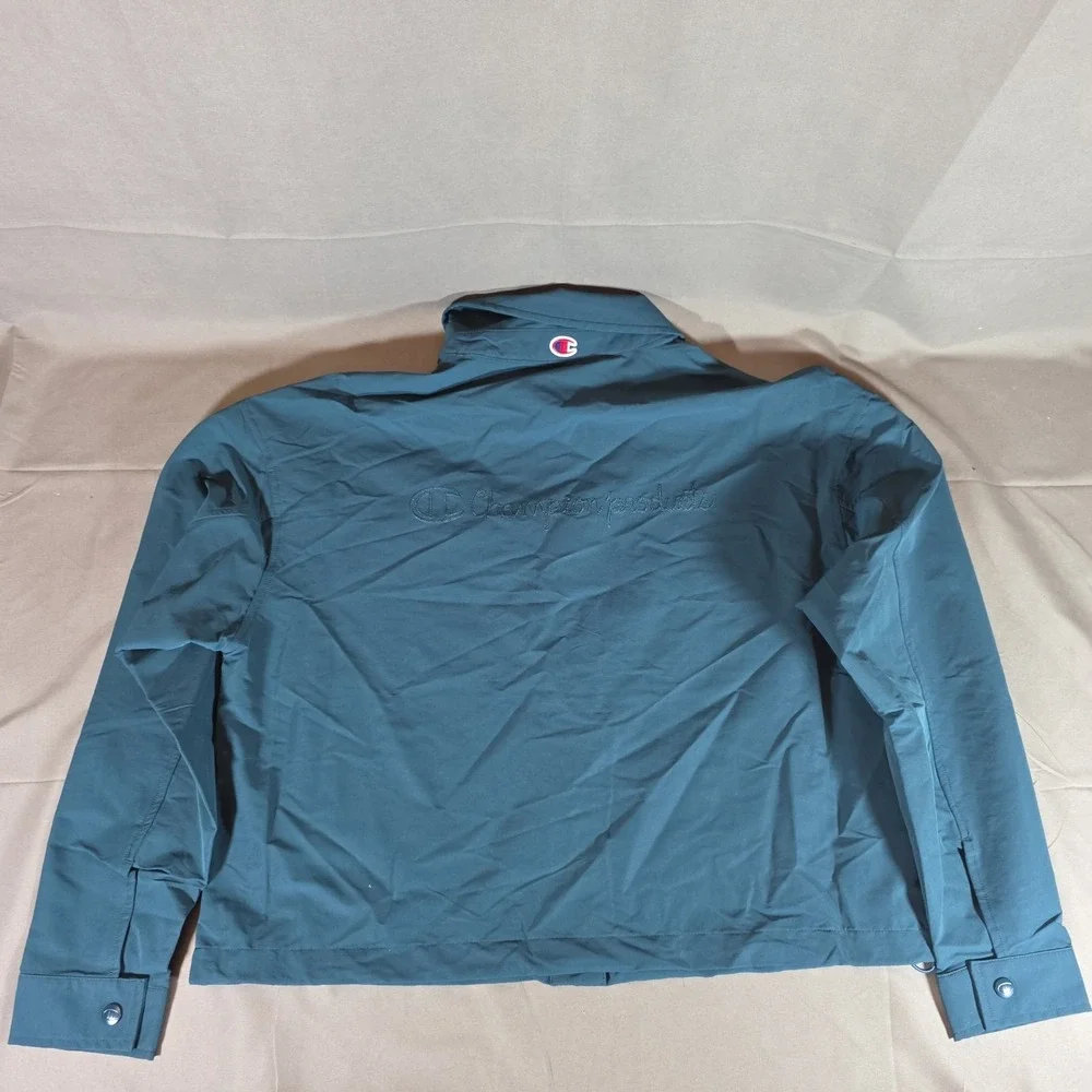 Champion Womens Large‎ Coaches Jacket Reflecting Pond Teal Nylon NWT